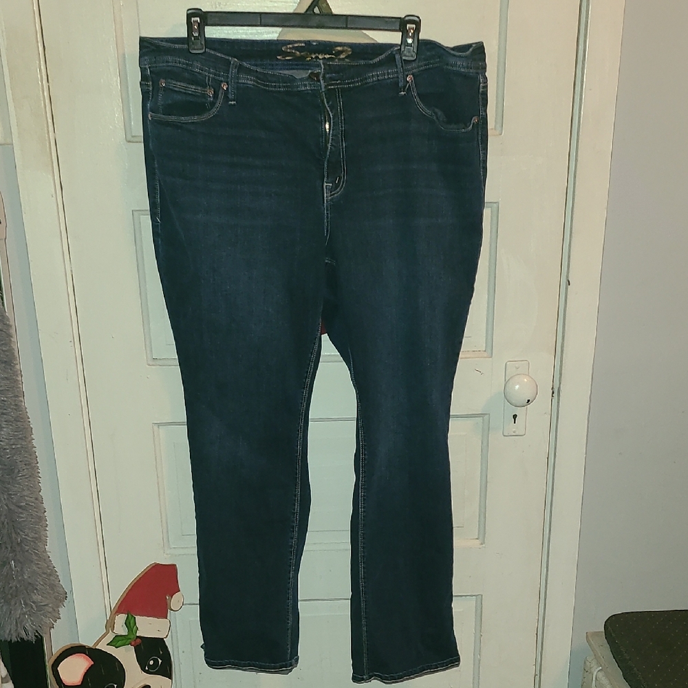 Seven7 Midnight Blue Jeans with Gold Accents